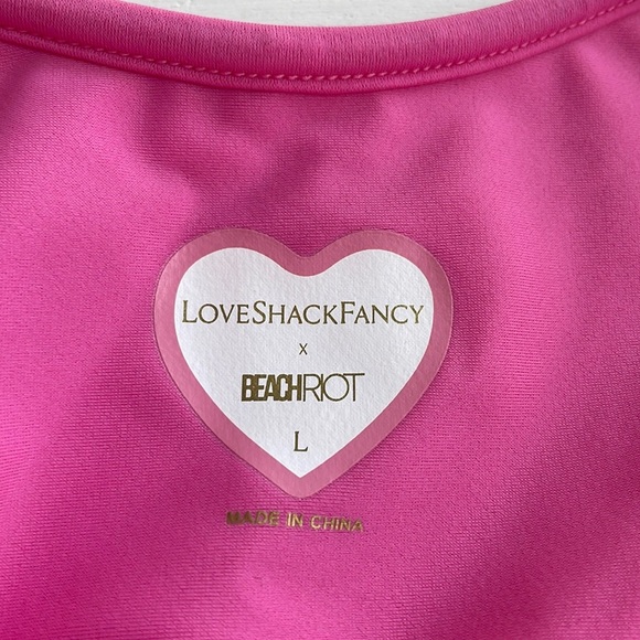 NWOT LoveShackFancy x Beach Riot Cheryl One Piece Bathing Suit Pink size L - Picture 6 of 11